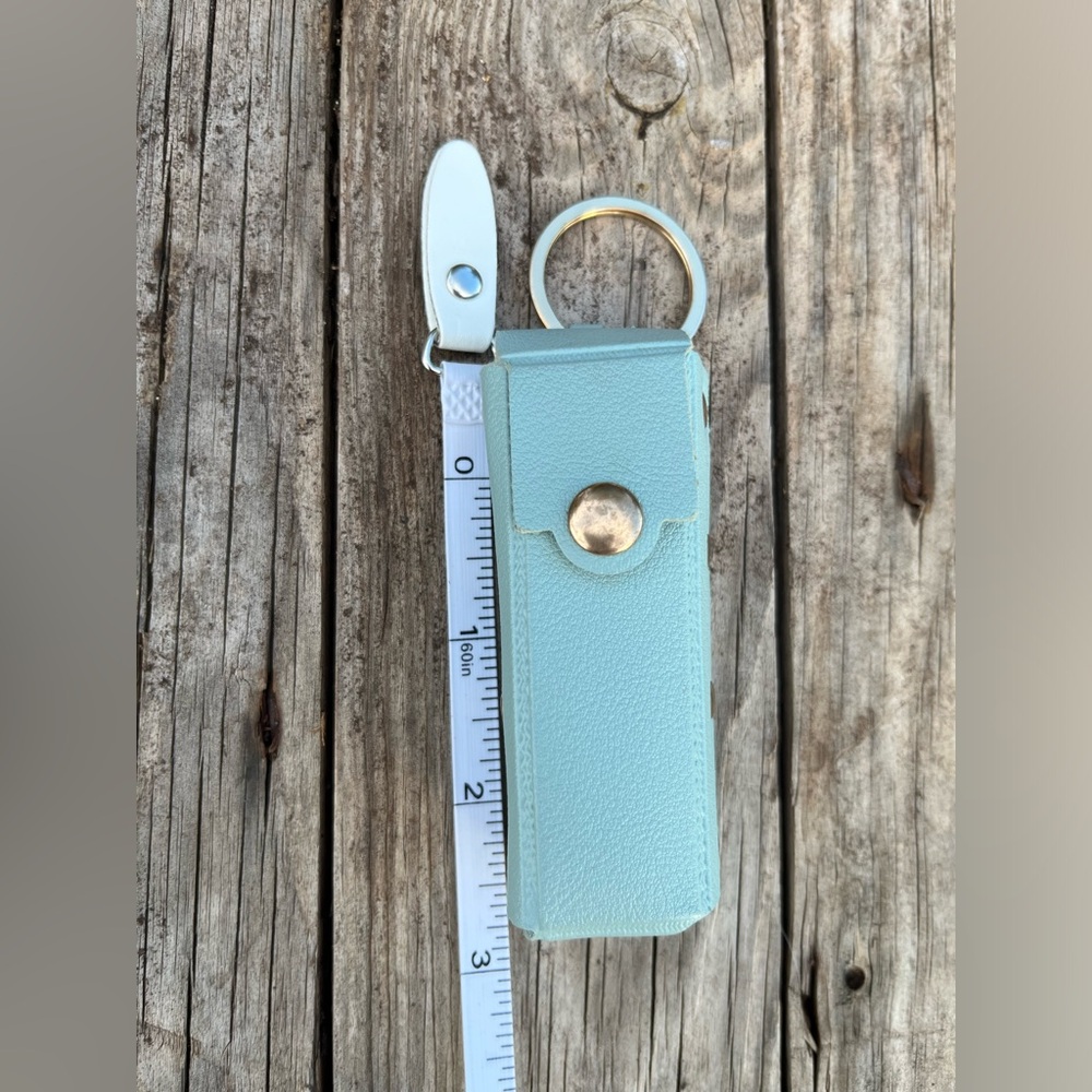 Turquoise Faux Leather Chapstick/Lipstick Holder